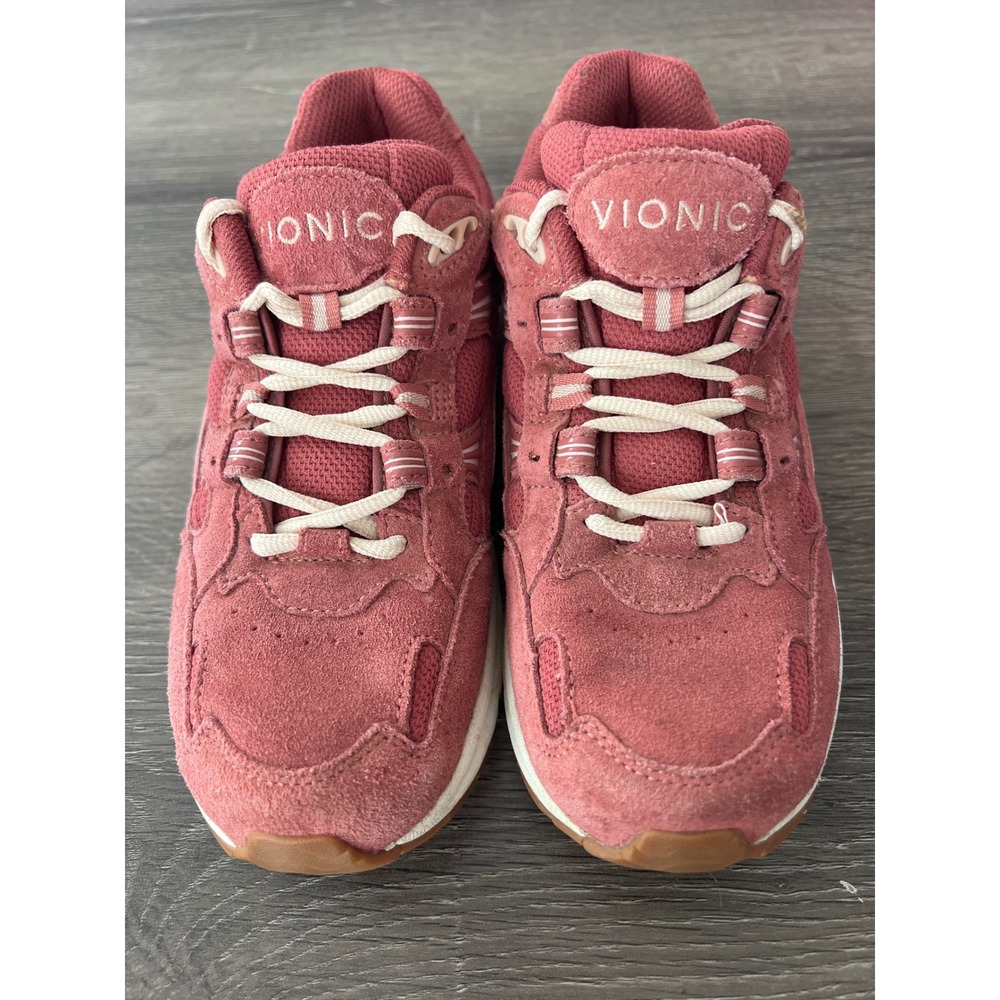 Vionic Women's 23Walk 2.0 Suede Orthotic Walking Sneakers Dusty Rose Size 6.5
